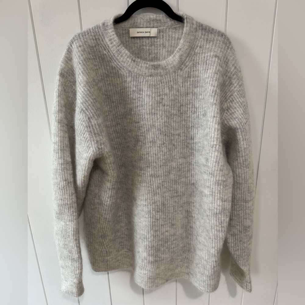 Sayaka Davis Wool/Mohair/Nylon Ribbed Crewneck Sweater